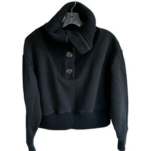 Varley cropped pullover button sweater